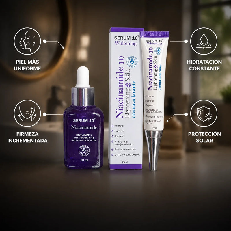 Kit Serum Niacinamida Facial + Crema Aclarante