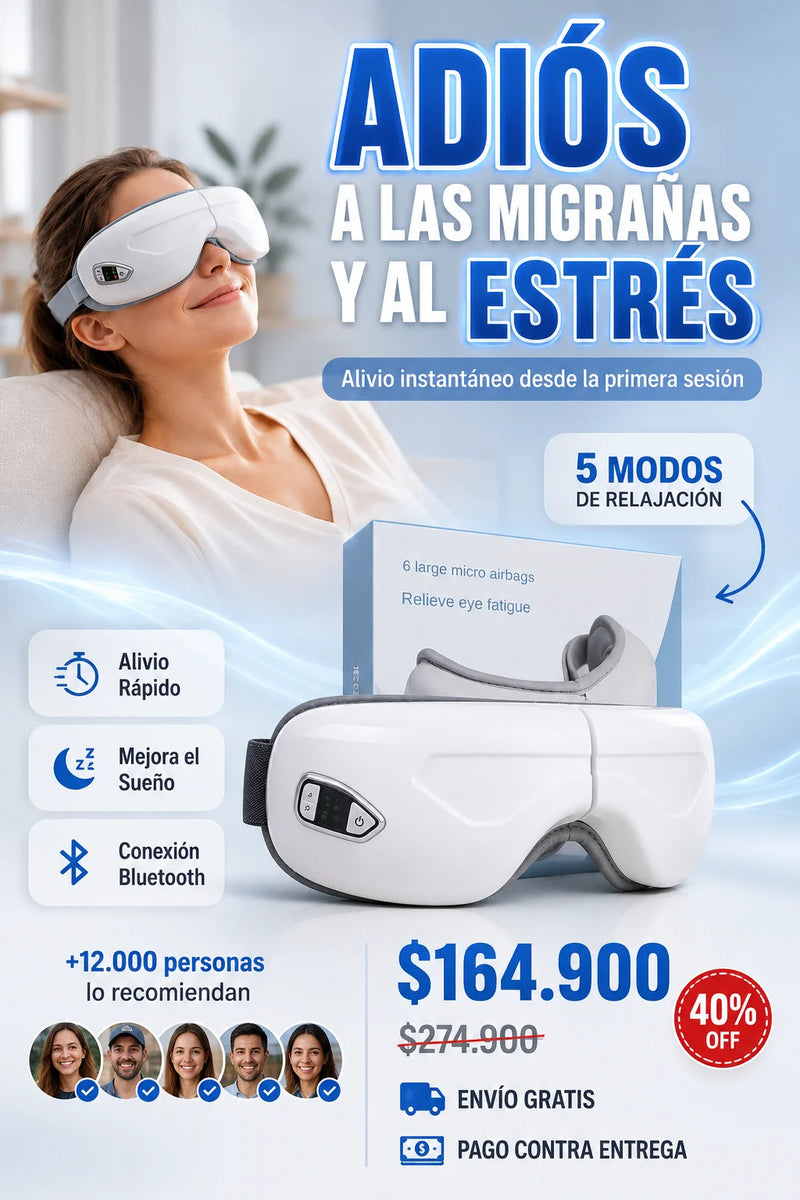 Masajeador de ojos con calor y vibración